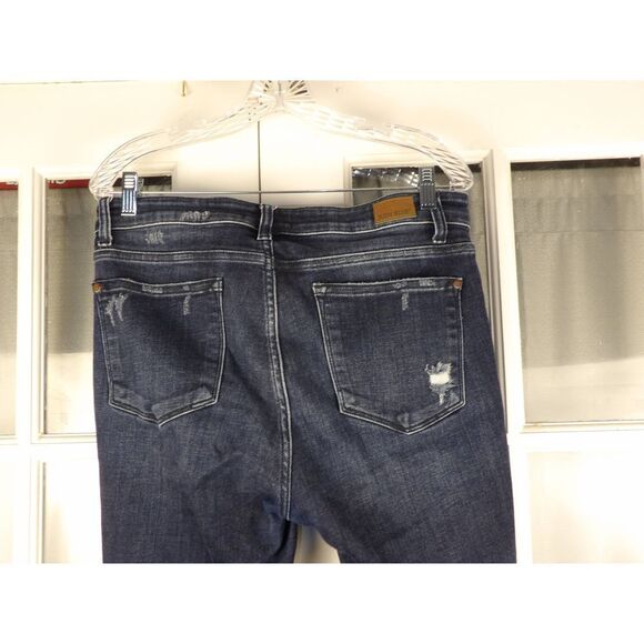 Judy Blue Womens Dark Wash Mid Rise Destroyed Skinny Fit Jeans 11/30 11 30 - Picture 4 of 6